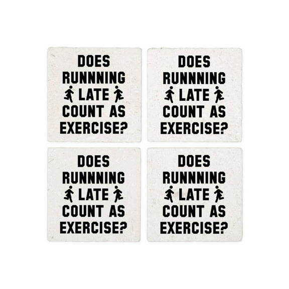 CafePress - Running Late - Tile Coaster, Drink Coaster Set of 4