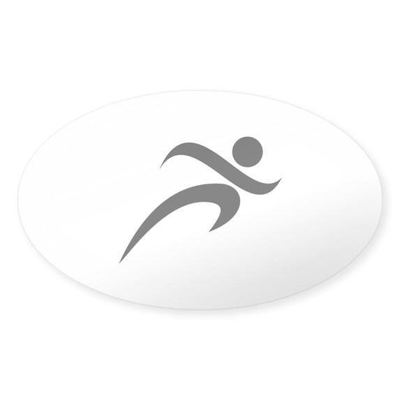 CafePress - Running - Sticker (Oval)