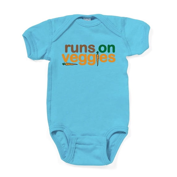 CafePress - Runs On Veggies Infant Bodysuit Body Suit - Cute Infant Bodysuit Baby Romper - Size Newborn - 24 Months