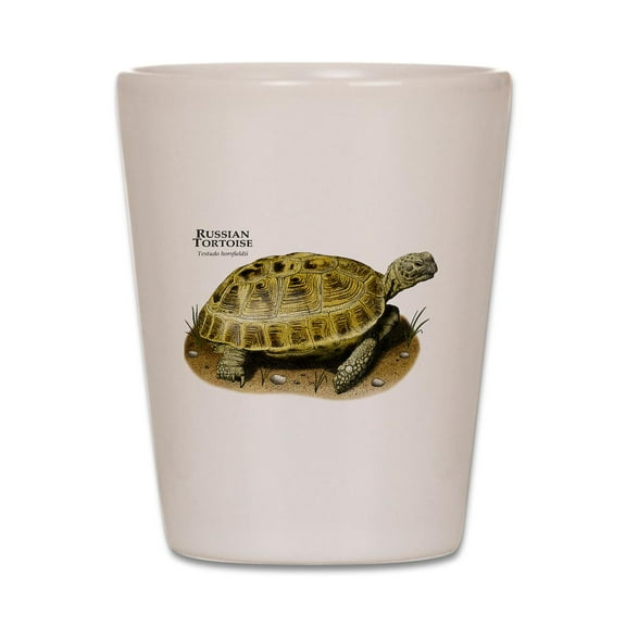 CafePress - Russian Tortoise - White Shot Glass, Unique and Funny Shot Glass