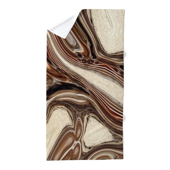 CafePress - Rustic Brown Swirls Marble - Large Beach Towel, Soft 30"x60" Towel with Unique Design