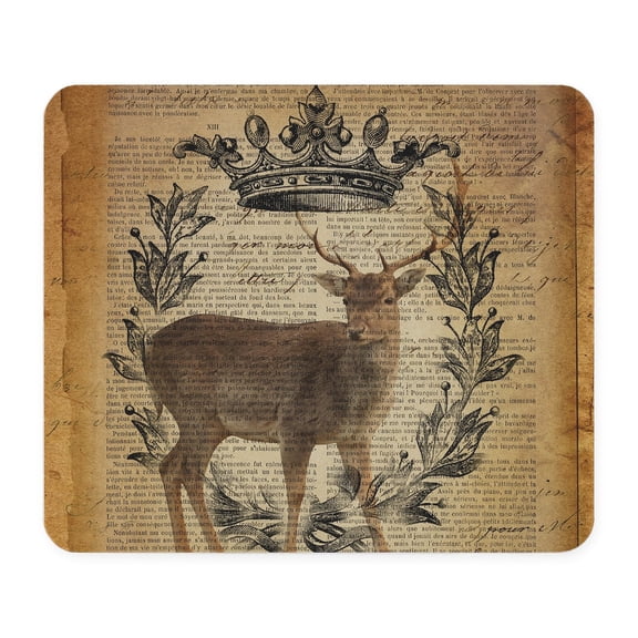 CafePress - Rustic Deer Western Country Scripts Mousepad - Non-slip Rubber Mousepad, Gaming Mouse Pad