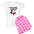 thumbnail image 1 of CafePress - Rustic Southwestern Bull Skull Born Texas - Women's Light Pajamas, 1 of 4