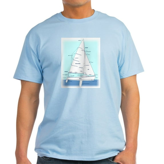 CafePress - SAILBOAT DIAGRAM (Technical Design) Light T Shirt - Men's Classic Graphic T-Shirt