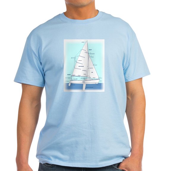 CafePress - SAILBOAT DIAGRAM (Technical Design) Light T Shirt - Men's Classic Graphic T-Shirt