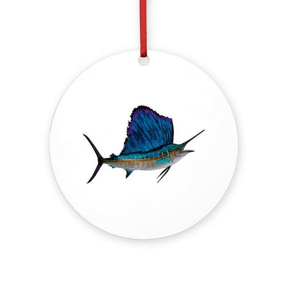 CafePress - SAILFISH - Round Wood Ornament 4"