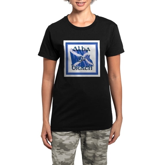 CafePress - SALTIRE Pajamas - Women's Short Sleeve Print T-Shirt and Pants Dark Cotton Pajama Set