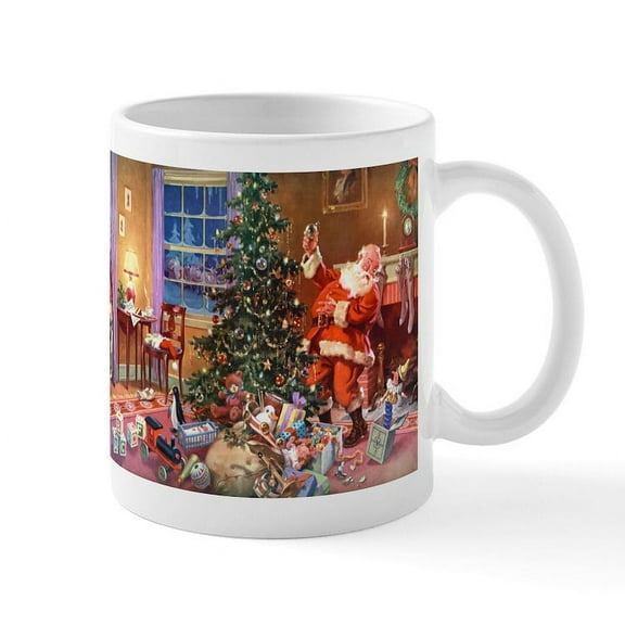 CafePress - SANTA CLAUS ON CHRISTMAS EVE Mug - 11 oz Ceramic Mug - Novelty Coffee Tea Cup