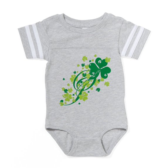 CafePress - SHAMROCK SWIRL - Cute Infant Baby Football Bodysuit