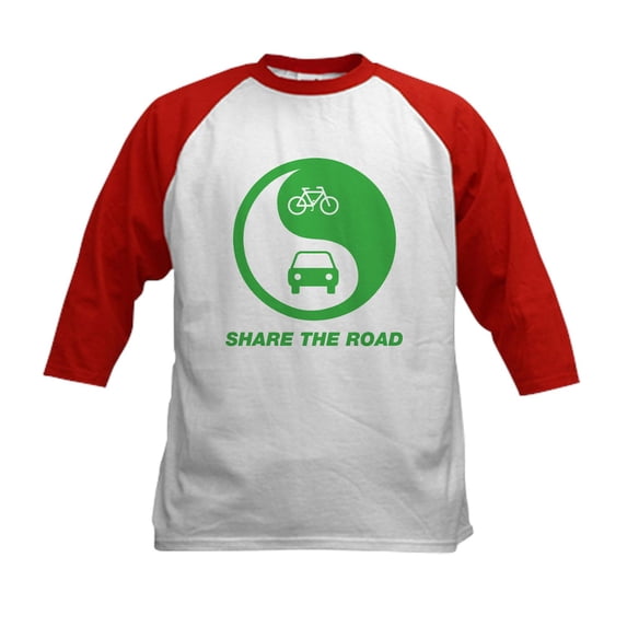 CafePress - SHARE THE ROAD Kids Baseball Jersey - Kids Cotton Baseball Jersey, 3/4 Sleeve Shirt
