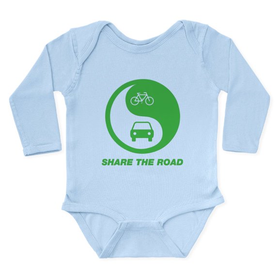 CafePress - SHARE THE ROAD Long Sleeve Infant Bodysuit - Long Sleeve Cotton Baby Bodysuit