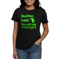 thumbnail image 1 of CafePress - SHE PITCHES, I CATCH Women's Dark T Shirt - Women's Traditional Fit Dark T-Shirt, 1 of 4