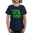thumbnail image 1 of CafePress - SHE PITCHES, I CATCH Women's Dark T Shirt - Women's Traditional Fit Dark T-Shirt, 1 of 4