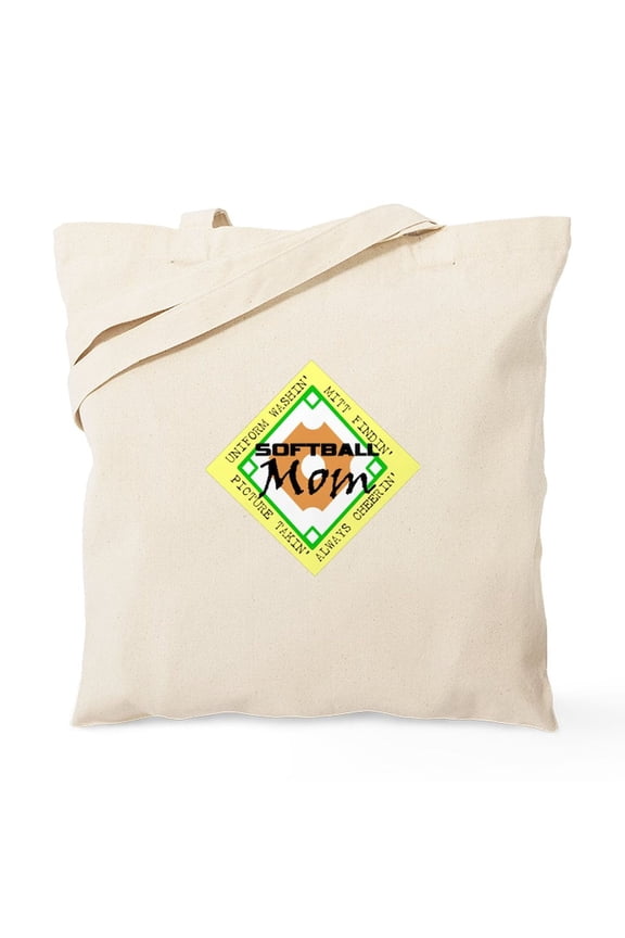 - SOFTBALL MOM DIAMOND Tote Bag - Unisex Canvas Tote Bag, Beige, 1-Piece