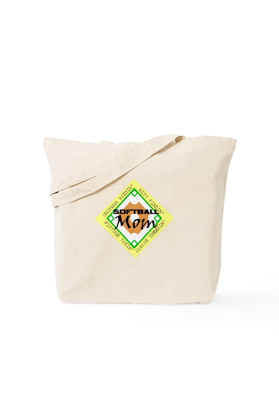 - SOFTBALL MOM DIAMOND Tote Bag - Unisex Canvas Tote Bag, Beige, 1-Piece