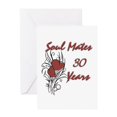thumbnail image 1 of CafePress - SOUL MATES Red 30 - Greeting Card, Blank Inside Matte, 1 of 4