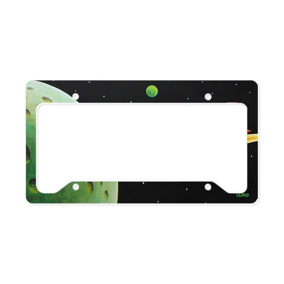 CafePress - SPACE ROCKET License Plate Holder - Aluminum License Plate Frame, License Tag Holder