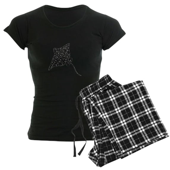 CafePress - SPOT THE RAY Pajamas - Women's Short Sleeve Print T-Shirt and Pants Dark Cotton Pajama Set