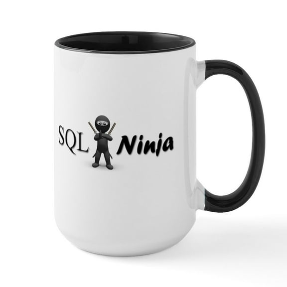 CafePress - SQL Ninja Mugs - 15 oz Ceramic Large White Novelty Mug