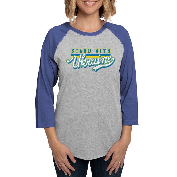 CafePress - STAND WITH UKRAINE Long Sleeve T Shirt - Womens Baseball Tee
