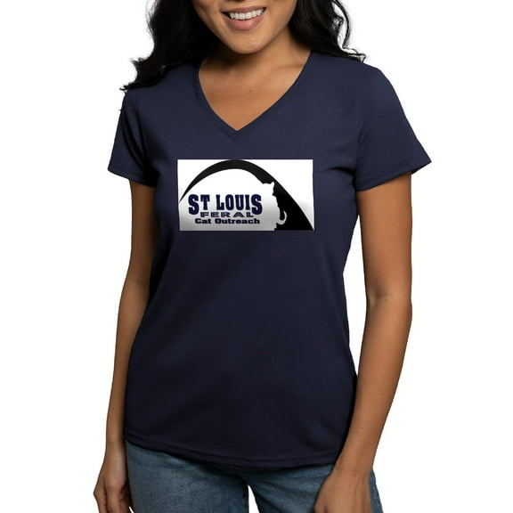 CafePress - STLFCO Women's V Neck T Shirt - Women's V-Neck Dark T-Shirt