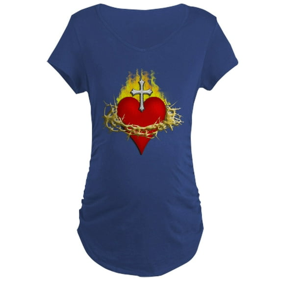 CafePress - Sacred Heart Maternity T Shirt - Maternity Dark T-Shirt