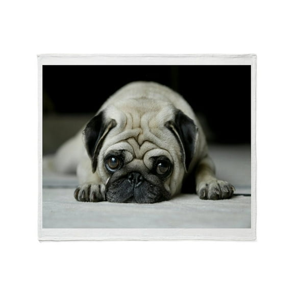 CafePress - Sad Pug Throw Blanket - Soft Fleece Throw Blanket, 50"x60" for All Ages