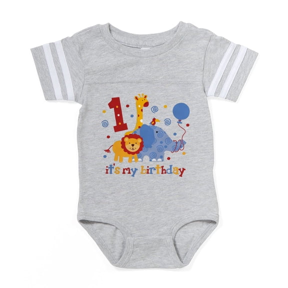 CafePress - Safari 1St Birthday - Cute Infant Baby Football Bodysuit