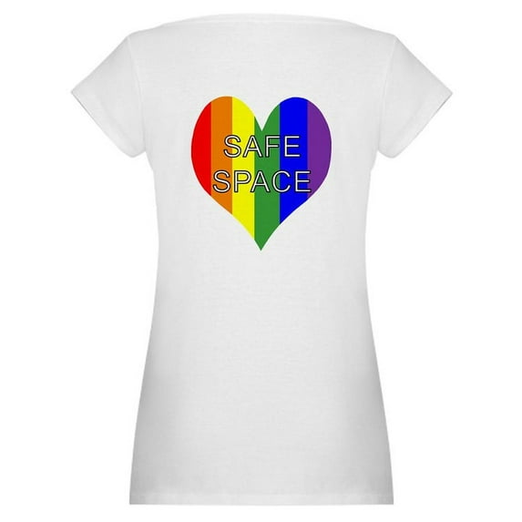 CafePress - Safe Space In Heart Maternity T Shirt - Cotton Maternity T-shirt, Cute & Funny Pregnancy Tee