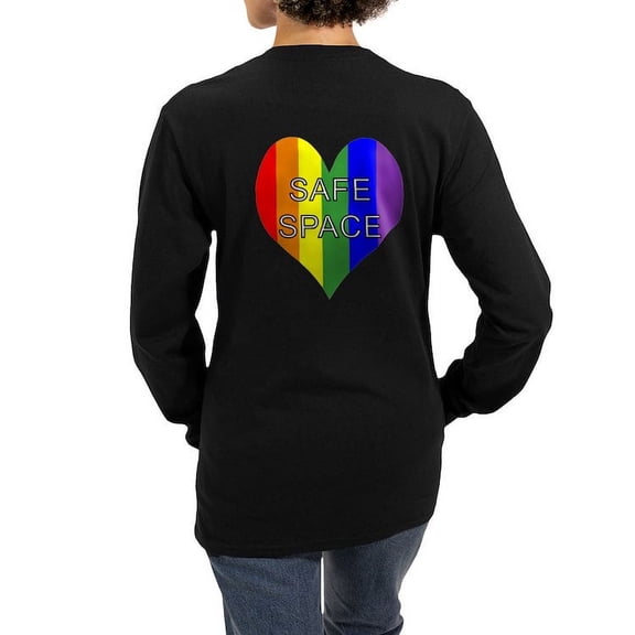 CafePress - Safe Space In Heart Women's Long Sleeve Dark T Shi - Women's Long Sleeve Graphic Tee Casual Fit