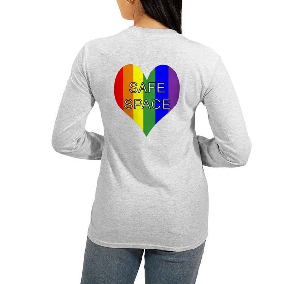 CafePress - Safe Space In Heart Women's Long Sleeve T Shirt - Women's Long Sleeve Graphic Casual T-Shirt