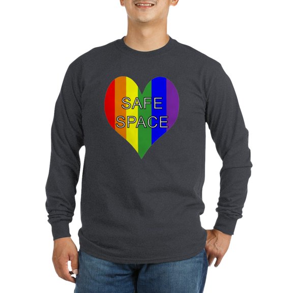 CafePress - Safe Space Middle Long Sleeve Dark T Shirt - Long Sleeve Dark T-Shirt