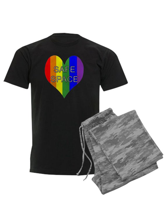 - Safe Space Middle Men's Dark Pajamas - Men's Dark Loose Fit Cotton Pajama Set