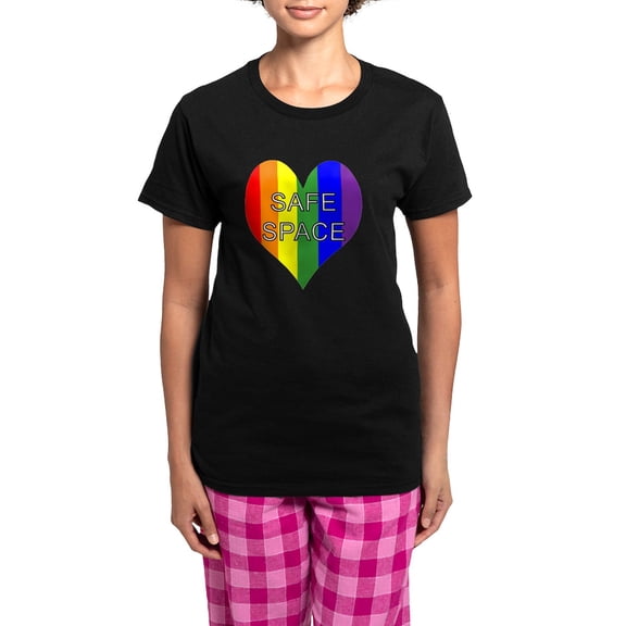 CafePress - Safe Space Middle Women's Dark Pajamas - Women's Short Sleeve Print T-Shirt and Pants Dark Cotton Pajama Set