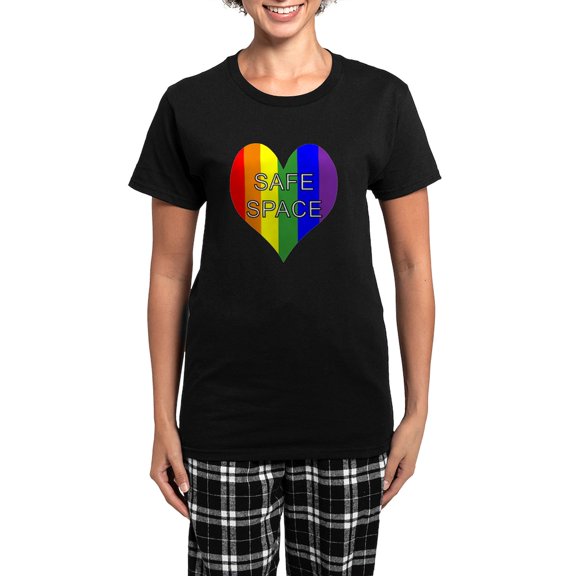 CafePress - Safe Space Middle Women's Dark Pajamas - Women's Short Sleeve Print T-Shirt and Pants Dark Cotton Pajama Set