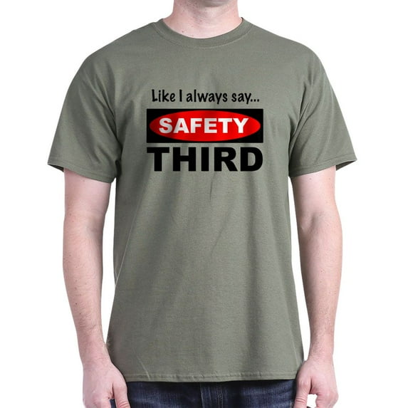 CafePress - Safety Third Dark T Shirt - Men's Classic Graphic Cotton T-Shirt