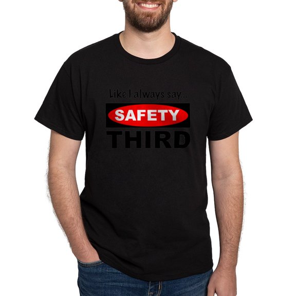 CafePress - Safety Third Dark T Shirt - Men's Classic Graphic Cotton T-Shirt