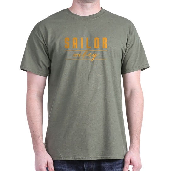 CafePress - Sailor Wifey Dark T Shirt - Men's Classic Cotton T-Shirts