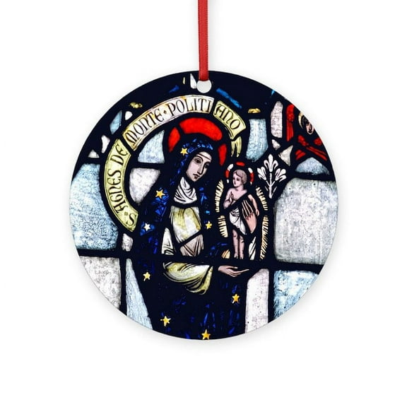 CafePress - Saint Agnes - Round Wood Ornament 4"