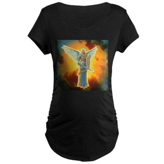 CafePress - Saint Angel Michael Maternity T Shirt - Maternity Dark T-Shirt