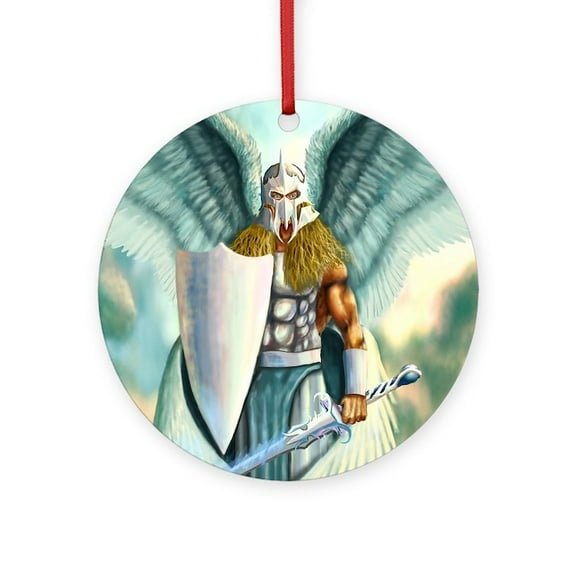 CafePress - Saint Archangel Michael -  Round Wood Ornament 4"