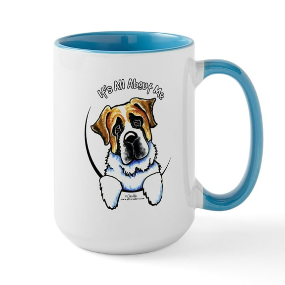 CafePress - Saint Bernard IAAM Large Mug - 15 oz Ceramic Large White Novelty Mug