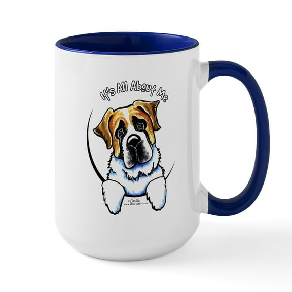 CafePress - Saint Bernard IAAM Large Mug - 15 oz Ceramic Large White Novelty Mug