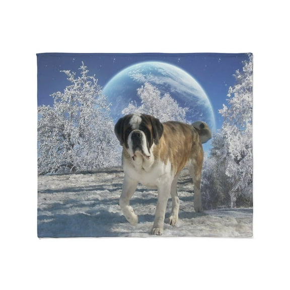 CafePress - Saint Bernard In Winter Throw Blanket - Soft Fleece Throw Blanket, 50"x60" for All Ages