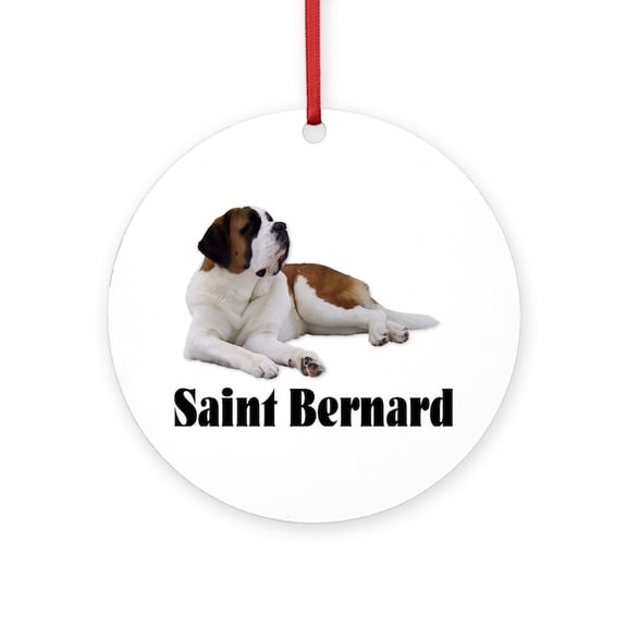 CafePress - Saint Bernard -  Round Wood Ornament 4"