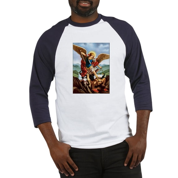 CafePress - Saint Michael The Archangel Baseball Jersey - Cotton Baseball Jersey, 3/4 Raglan Sleeve Shirt