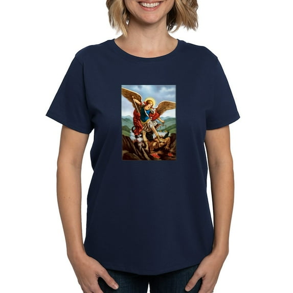 CafePress - Saint Michael The Archangel T Shirt - Women's Traditional Fit Dark T-Shirt