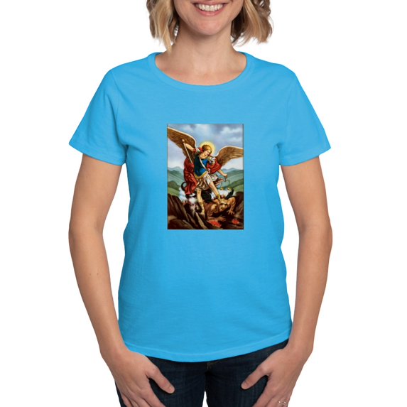 CafePress - Saint Michael The Archangel T Shirt - Women's Traditional Fit Dark T-Shirt