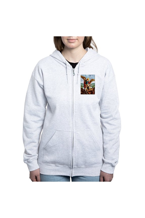 - Saint Michael The Archangel Zip Hoodie Sweatshirt - Women's Zip Hoodie