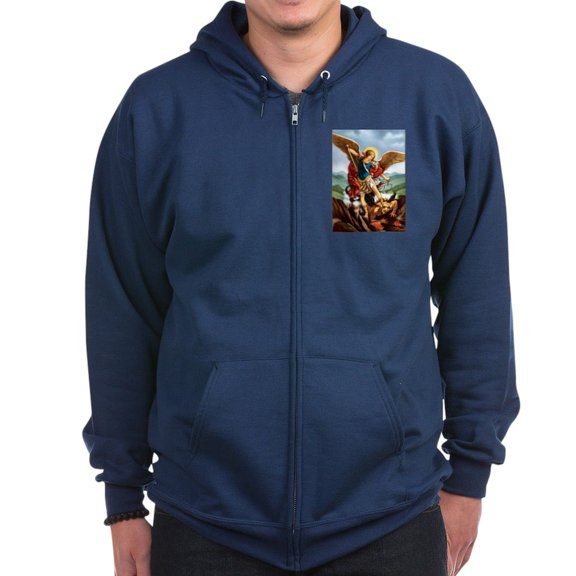 CafePress - Saint Michael The Archangel Zip Hoodie Sweatshirt - Zip Hoodie, Classic Hooded Sweatshirt with Metal Zipper